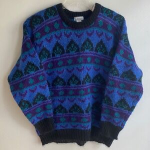 Vintage Gallagher Mohair Acrylic‎ Sweater Women's Medium Geometric Pattern Knit